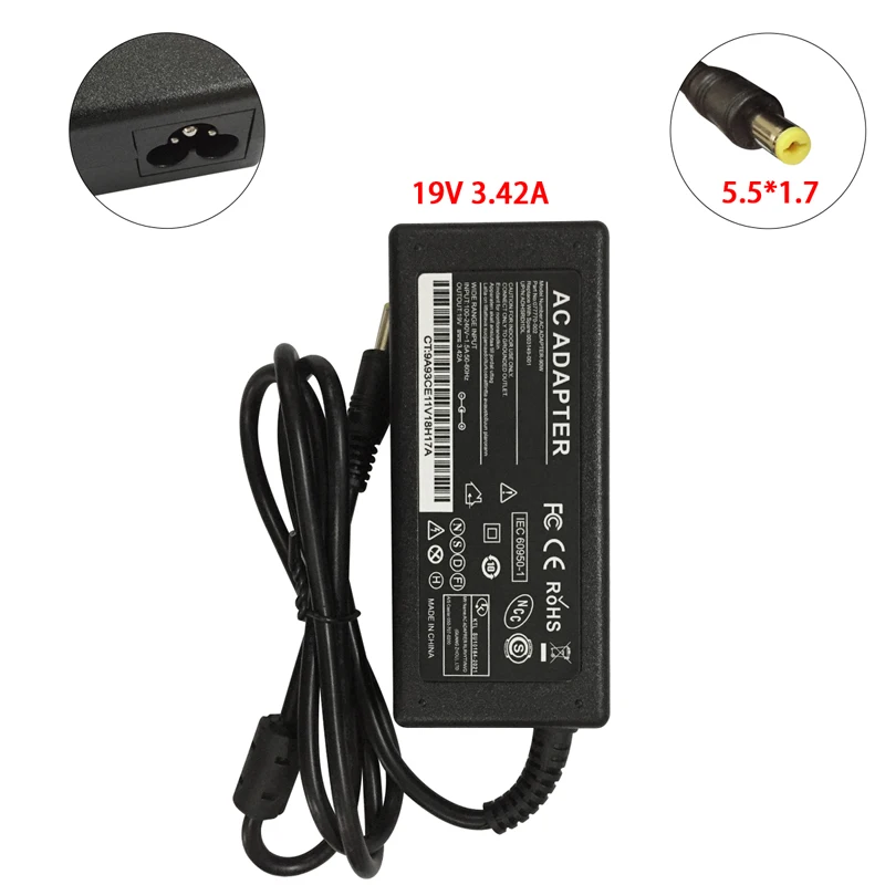 

19V 3.42A 5.5*1.7mm Ac Dc Adapter For S231HL S232HL S202HLS242HL G257HL G257HU LED LCD Monitor Replacement switching power