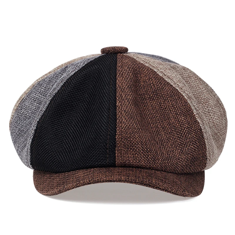 Men Retro Berets Newsboy Caps Fashion Stitching Flat berets Cap Autumn Winter Women Vintage Painter Octagonal Hats Gorras