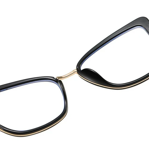 Imagen 2 del producto Gafas graduadas de diseñador de ojo de gato ahuecado para mujer, lentes menos TR90, gafas de ordenador, miopes, Lunettes 0-0,5-0,75 To-6,0