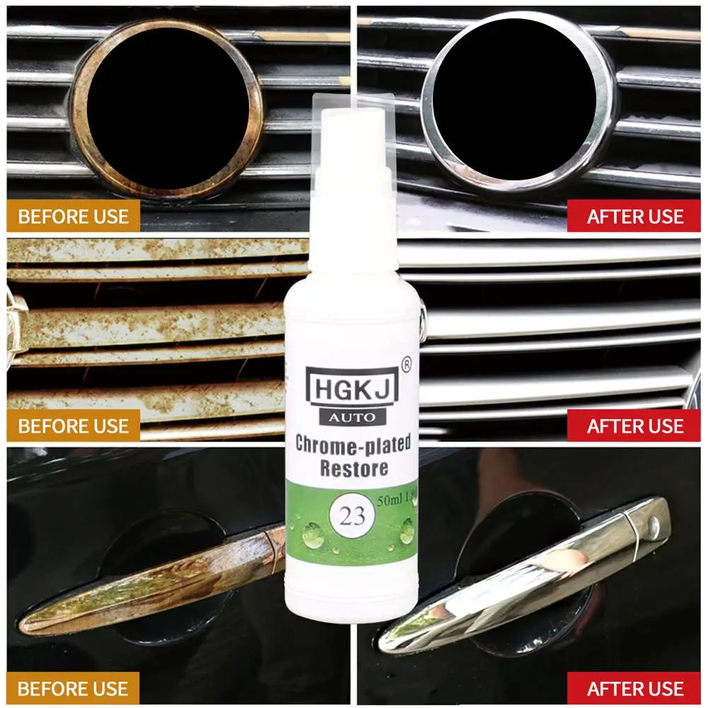 50ml Car Chrome Refurbishment Agent Car Standard Rust Refining Cleaning Agent Rust Inhibitor Grease Dirt Dust Remover HGKJ 23