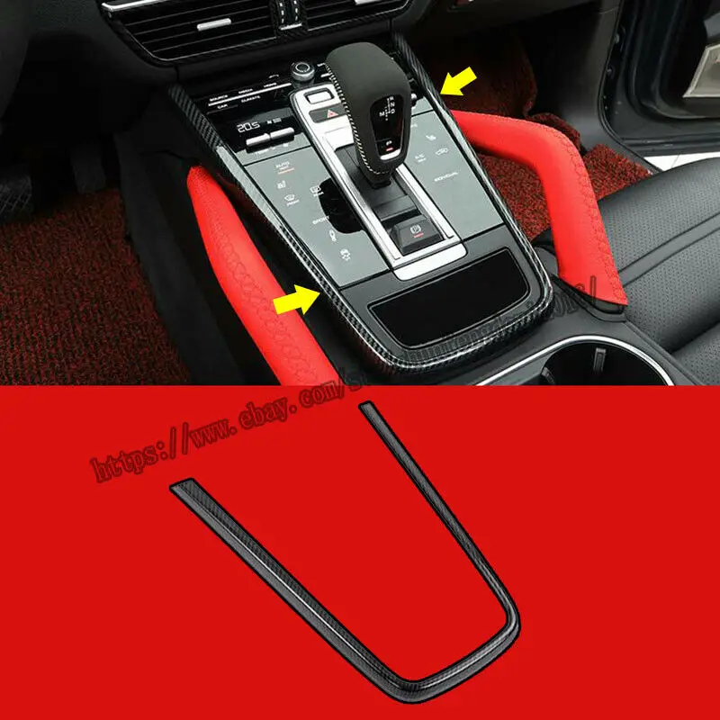 

Fit For Porsche Cayenne 2018-2019 Carbon Fiber Gear Shift Frame Cover Trim 1pcs