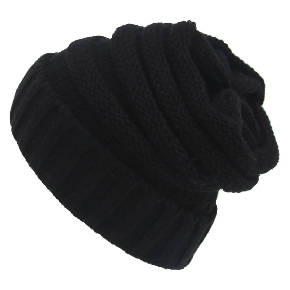 

Women Men Winter Knitted Wool Cap Unisex Folds Casual labeling Beanies Hat Solid Color Hip-Hop Skullies Beanie Hat Gorros