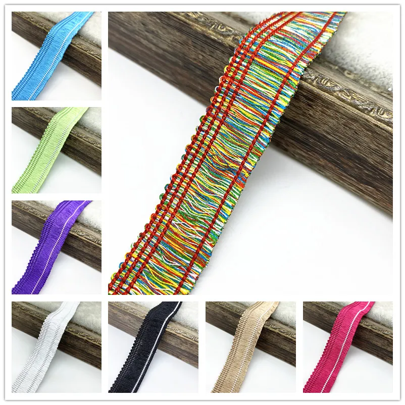 2 yards 20mm Lace Trim Sewing Ribbon Tassel Fringe Ethnic Latin Dress Stage Garment Curtain Decorative Diy #RoLi