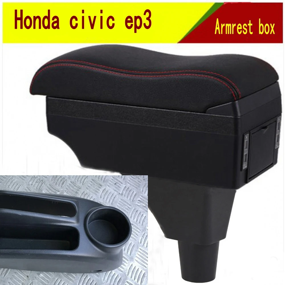 For Honda Civic EP3 Armrest Box Center Console Central Store Content Storage with Cup Holder Products Arm Rest