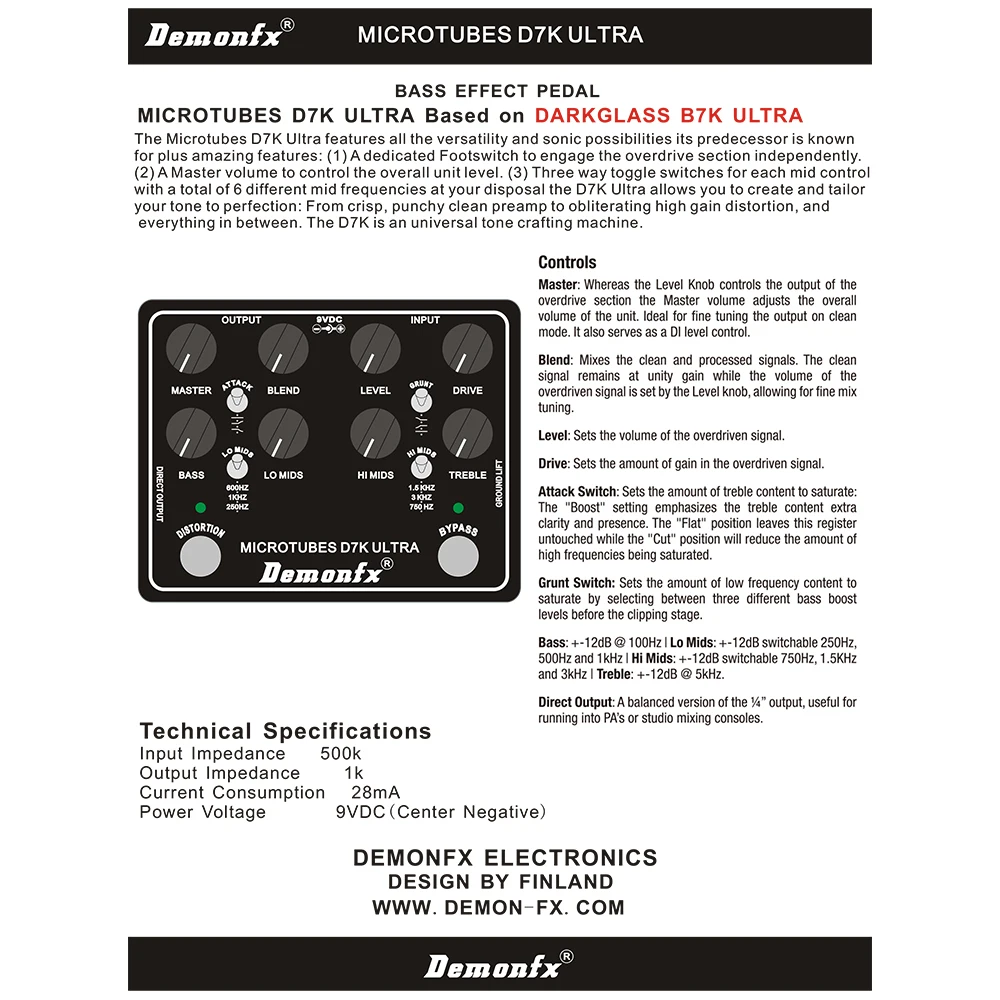 Demonfx AT-DS Freedman BE-ODX Guitar Effect Pedal Overdrive Distortion Delay CHorus AUTOWAH Pedal
