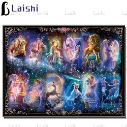 DIY photo custom 12 zodiac 12 constellations diamond mosaic diamond rhinestone embroidery painting full drill square round decor