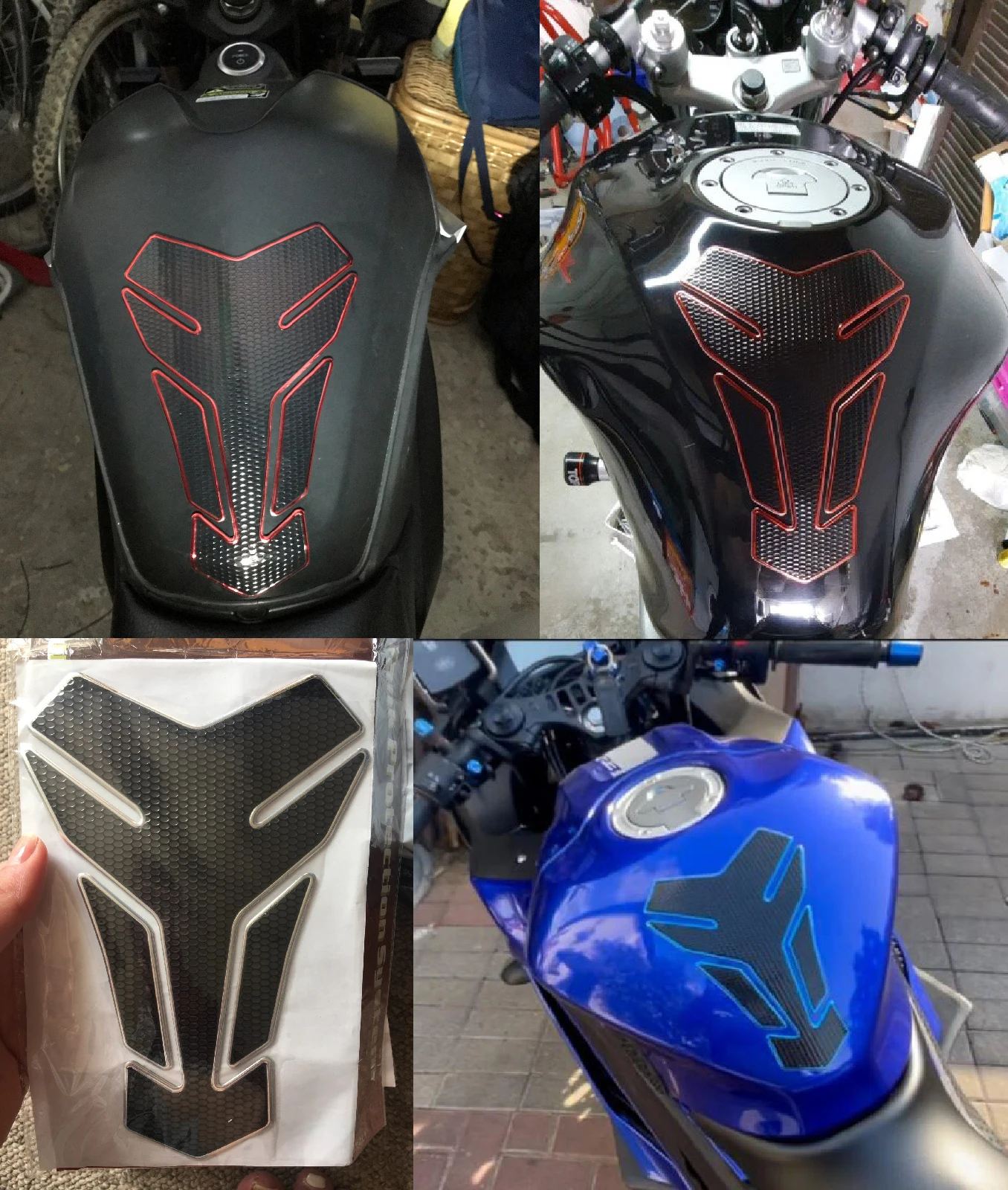 Motorcycle Tank Pad Protector Case 3D Sticker Gas Oil Fuel Decal for Honda Suzuki Kawasaki Victory Ducati for Yamaha YZF V-MAX