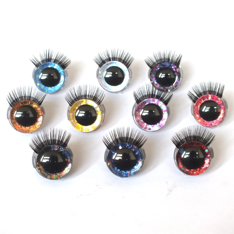 High Quality 20mm 3D Mixed Color Safety Toy eyes +Eyelash  for amigurumi crochet stuffed animal