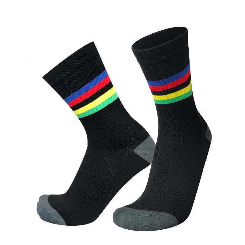 Neue Radsocken mit Schriftzug, Atmungsaktive Kompressions-Sportsocken für Outdoor-Pro-Wettbewerbe, Herren-Fahrradsocken, Calcetines Ciclismo