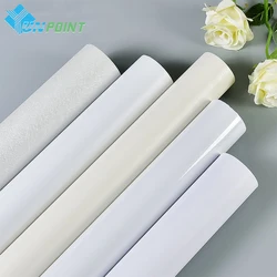 Papel tapiz impermeable autoadhesivo blanco puro, película decorativa, armario, puerta, escritorio, renovación de muebles, pegatina de pared