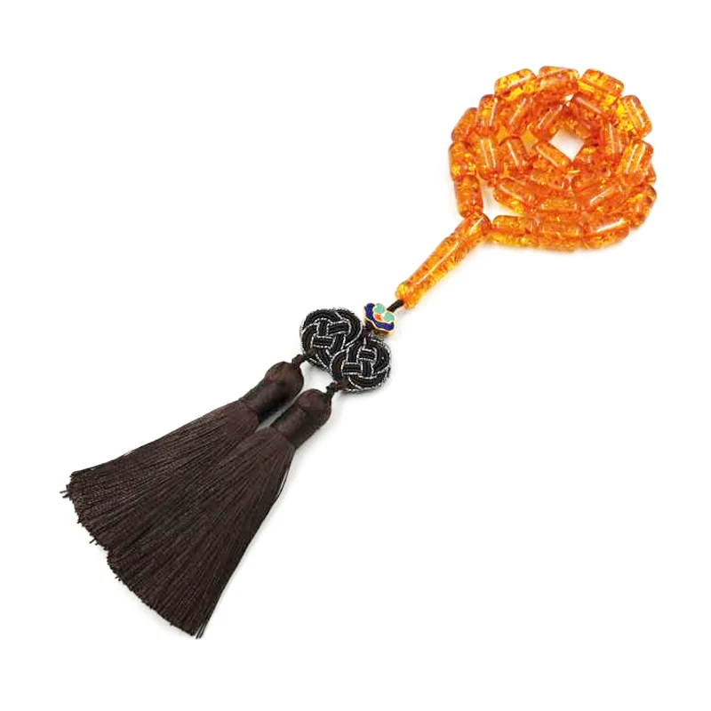 2020 Tasbih ambers color misbaha 33 45 66 99Beads Turkey Resin Muslim rosary handmade tassel Islam Fashion Saudi arabic bracelet