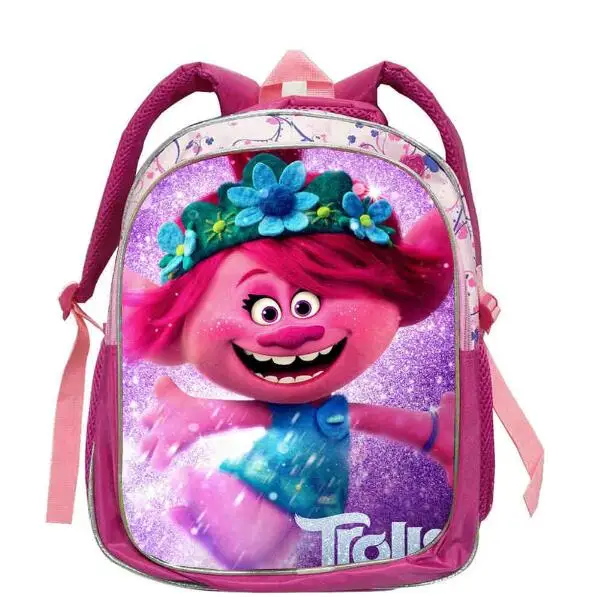 Os recém-chegados 16 polegadas mochila infantil trolls saco dos desenhos animados mochila crianças meninos idade 7-13 crianças sacos de escola para