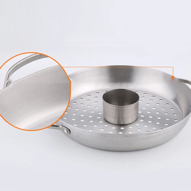 สแตนเลสสตีลเบียร์แนวตั้งไก่ย่าง BBQ Grill Rack Stand ย่างผู้ถือตะกร้าบาร์บีคิวผักย่าง Pan