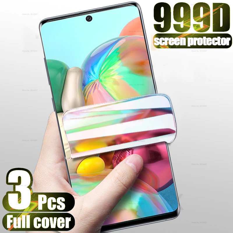 3-1Pcs Hydrogel Film For Samsung Galaxy A71 A51 A31 M31 Screen Protector A01 A11 A21 A91 M11 A50 A70 A90 A7 A8 A9 2018 Not Glass