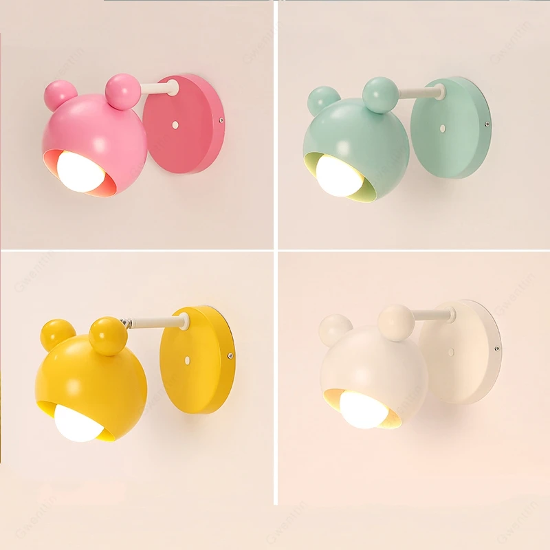 

Colorful Mouse Wall Lamp Modern Cartoon Wall Sconce Light Fixtures Bedroom Home Decor Children Kids Room Led Indoor Wall Lamp