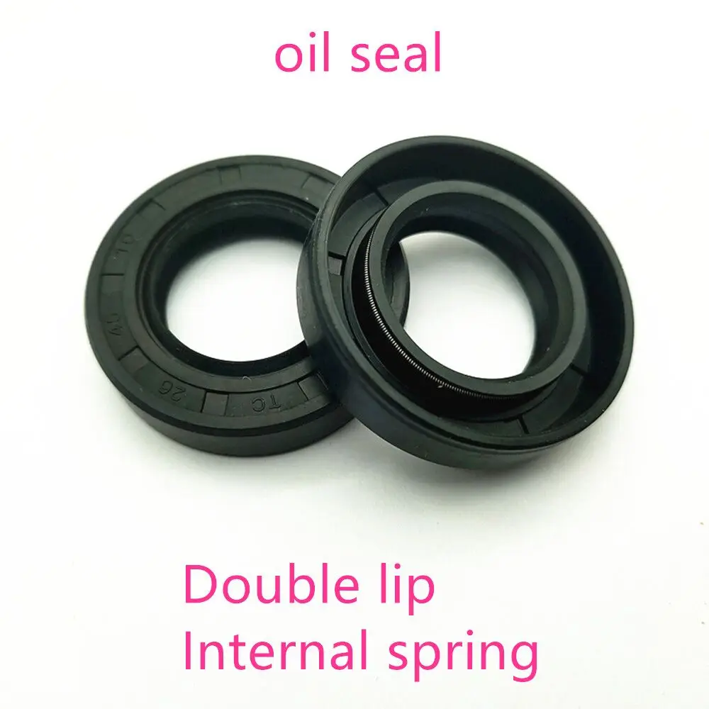 1PCS   NBR framework oil seal TC60 62 47 52 53 57/70 71*7 8 9 10 12mm double lip with clamp spring