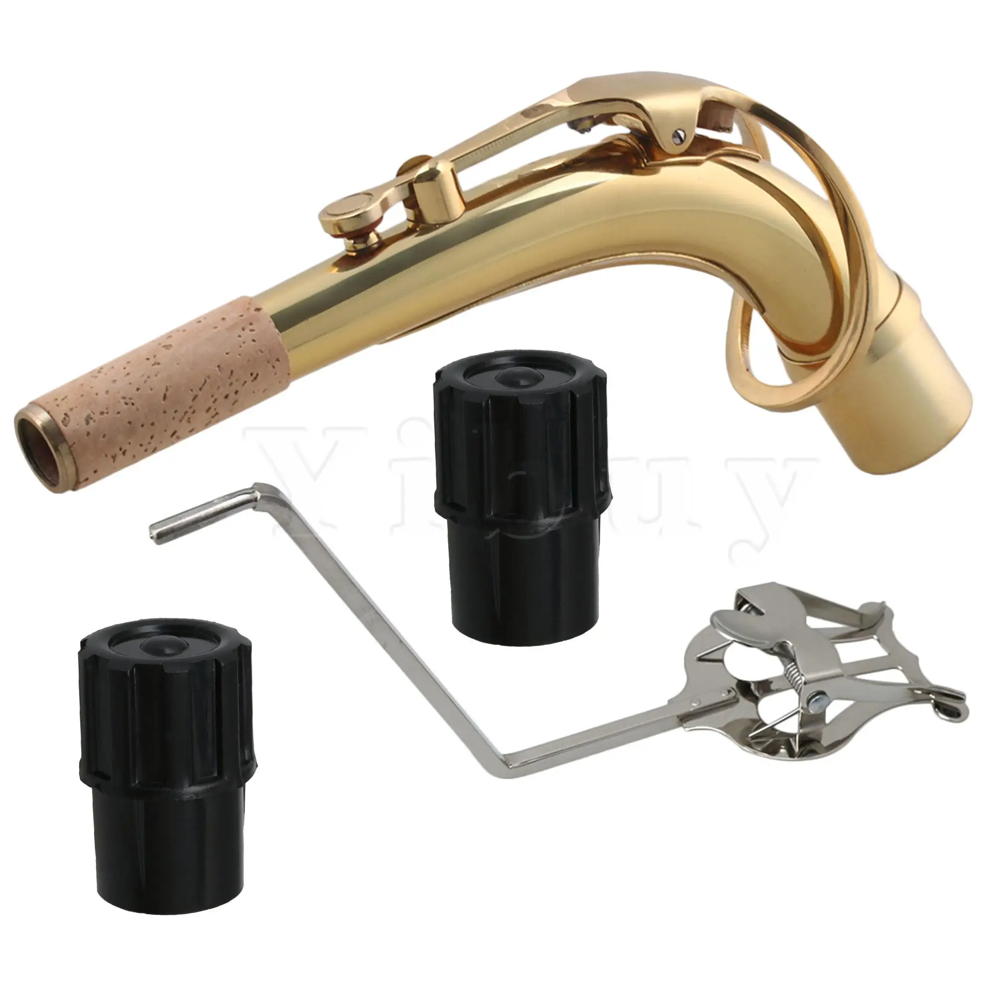 Yibuy 2 Pcs Alto Saxophone Plugs & Sax Music Lyre & Alto Saxophone Bend Neck