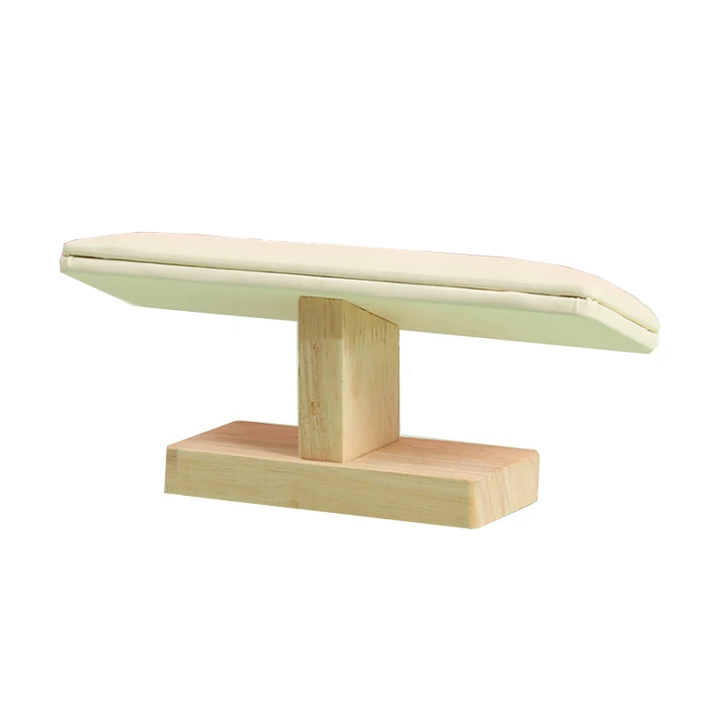 Display T-bar Bangle Holder White PU Bamboo Wood Watch Bracelet Chain Stand Shelf Watch Display Rack Jewelry Storage Organizer