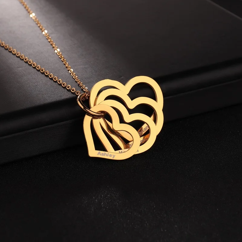 365 مخصص قلوب قلادة الإسورة مجموعة مجوهرات شخصية الفولاذ المقاوم للصدأ نقش أسماء النساء إكسسوارات فتيات هدايا عيد الميلاد #3