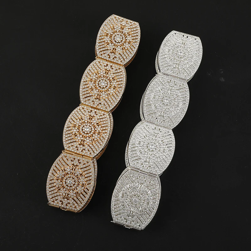 Ceinture de caftan en biscuits de style marocain pour mariée, ceinture de mariage en cristal complet, taille royale arabe dorée, JOR