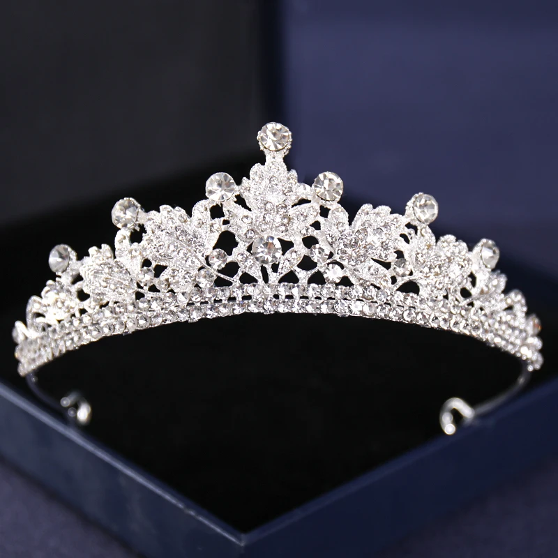 Silver Color Crysta Crowns And Tiaras Baroque Vintage Crown Tiara For Women Bride Pageant Prom Diadem Wedding Hair Accessories