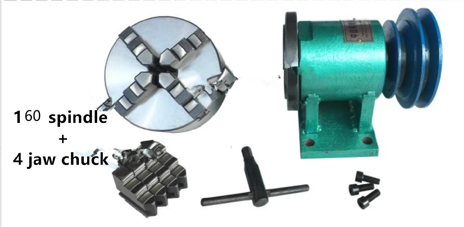 160 Lathe Spindle Assembly with Flange Connection Plate Transition Plate 160/200 Spindle Three-jaw Four-jaw Chuck