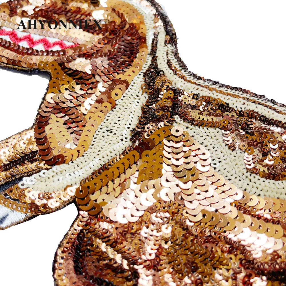 1 Piece Large Sequins Dinosaur Patch Fashion DIY T-shirt Applique Cute Clothing Decoration Sew On Patch DIY Accessories