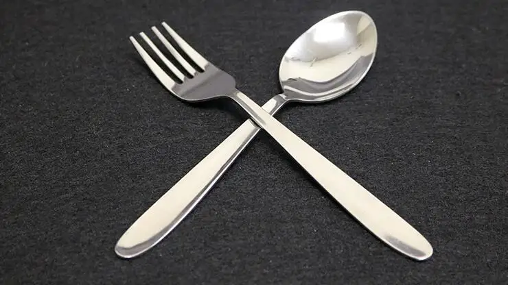 Spoon to Fork Metal Forks Bending Professional Magician Close Up Street Gimmicks Illusions Mentalism Magia Props Funny Toys