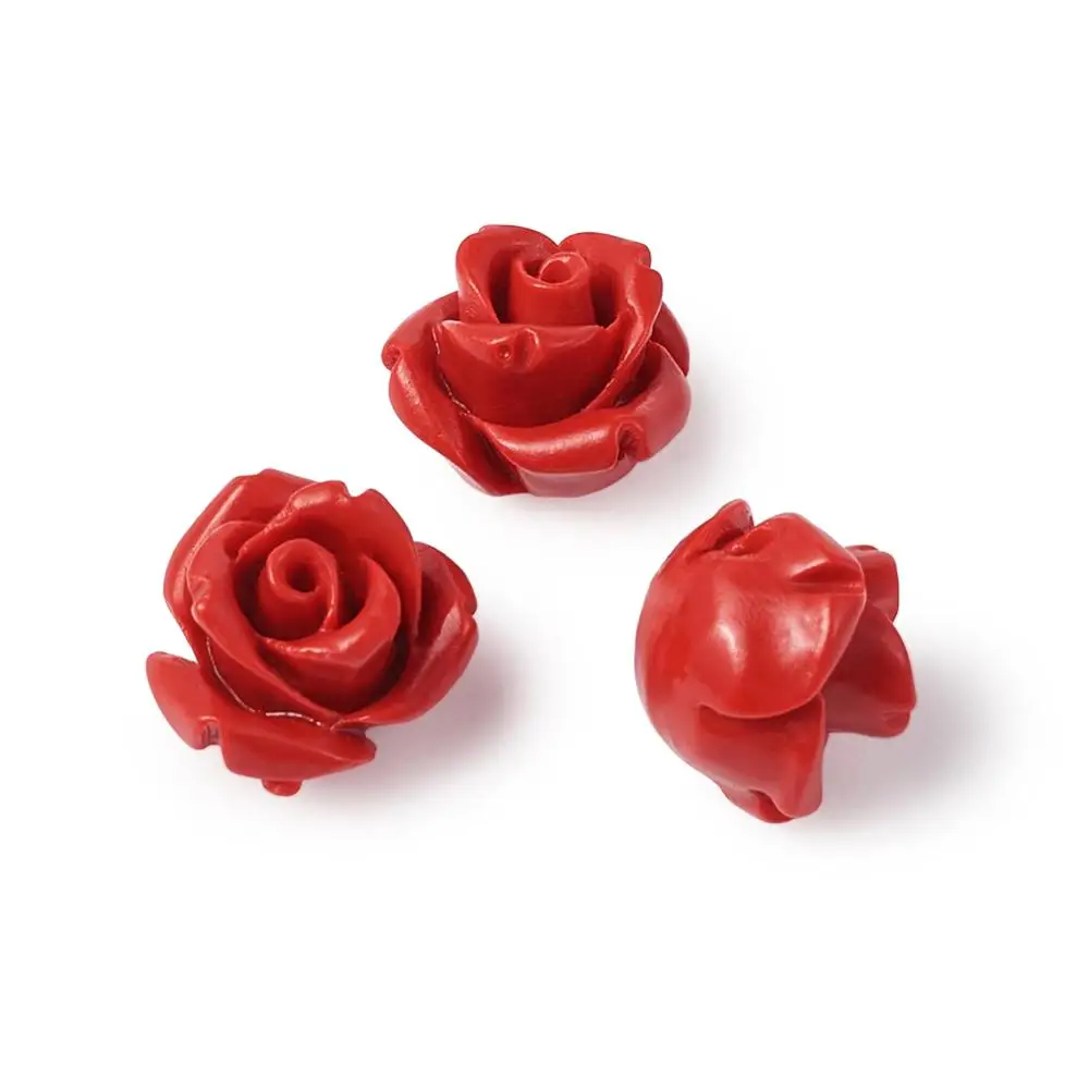 50Pcs rosa rossa cinabro perline branelli allentati di preghiera per gioielli che fanno collana braccialetto fortunato pesce elefante fiore Charms