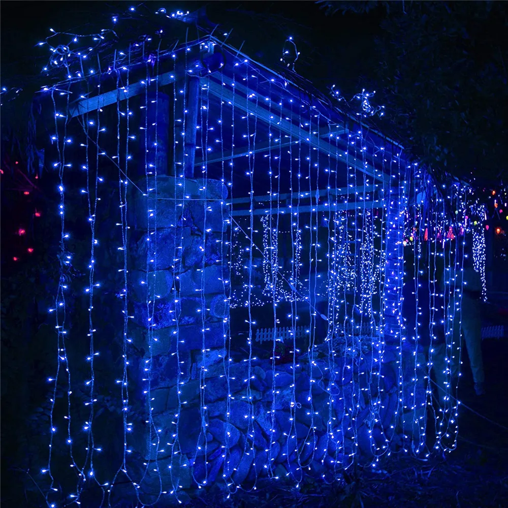 Rideau lumineux pour fenêtre 3m x 3m, pour l'extérieur et l'intérieur, guirlande extensible pour décoration de noël, mariage et vacances, télécommande antigel