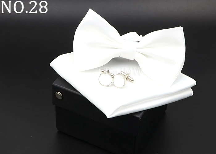 Herren Klassische Helle Farbe Bowtie Set Grün Rosa Blau Rot Fliege Manschettenknöpfe Hochzeit Krawatten Taschentuch Party Geschenk Krawatte Hemd zubehör – Detail 28