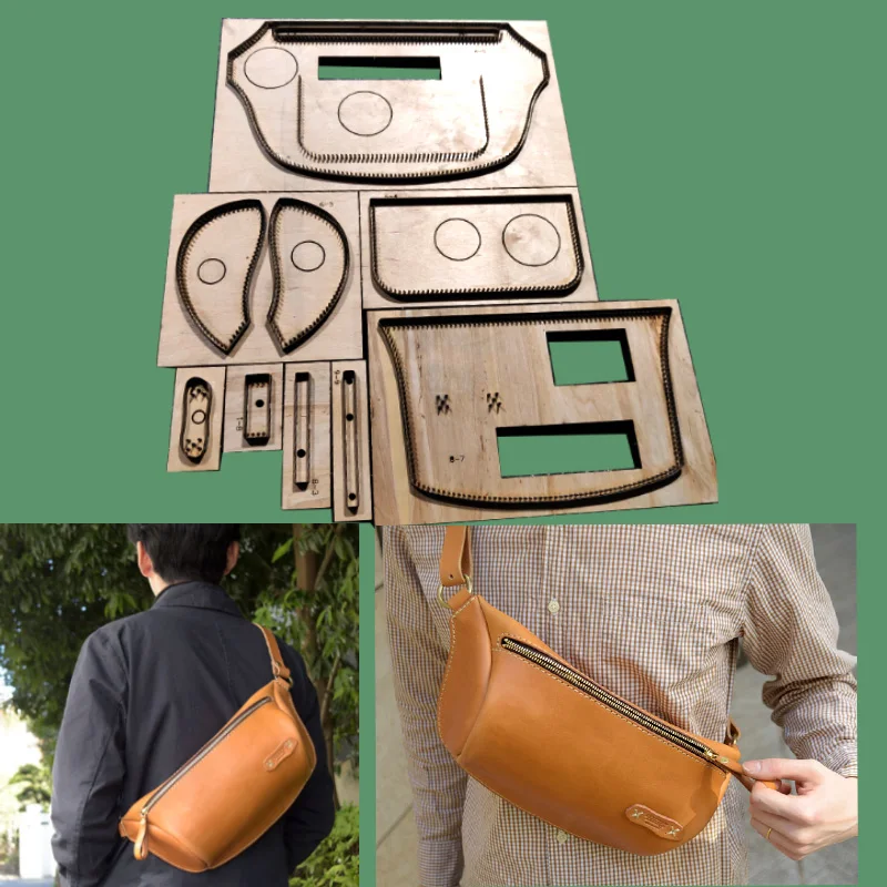 Leather Tools Men and Women Casual Chest Bag Leather Die Cutter Stencil DIY Handmade Leather Craft Design Template S/M size