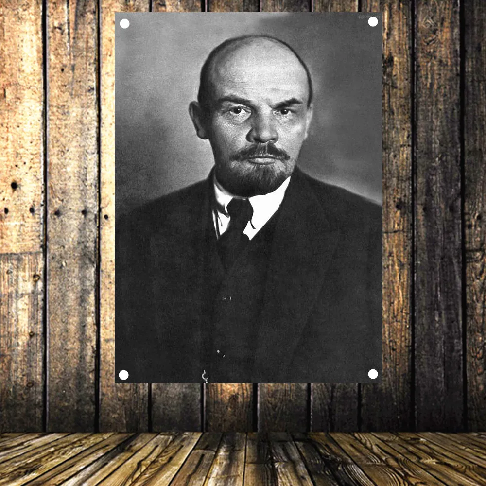 Soviet leader Vladimir Lenin Portrait Poster Vintage Flag Banner Tapestry Sticker Communist Cocialism Bar Cafe Wall Decor Gift E