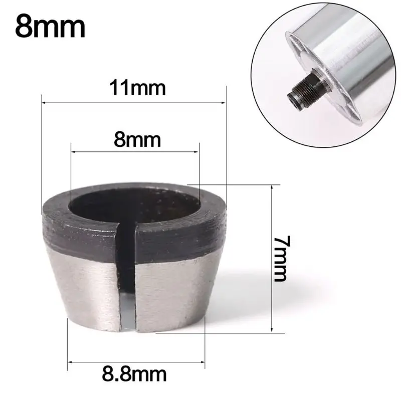 Adaptador de Portabrocas de 6mm, 6,35mm y 8mm, máquina de corte de grabado, enrutador eléctrico de alta precisión