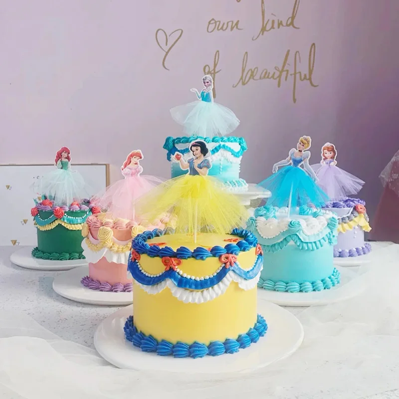 Disney Frozen Elsa Anna princess Birthday cake topper veil girls favor cake topper birthday cake party decor anniversaire fille