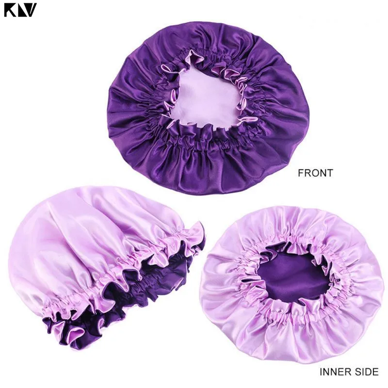 New Baby Silky Satin Bonnet Double Layer Adjustable Sleep Cap Girl Night Turban Children Solid Color Cute Hat Fashion Baby Cap