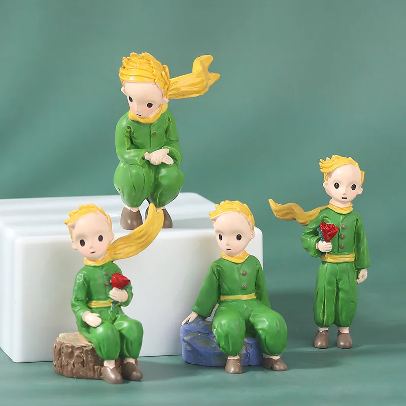 5PCS/SET France Antoine de Saint Exupery Famous Fairy Tale Little Le Petit Prince Statue Figure Model Ornaments