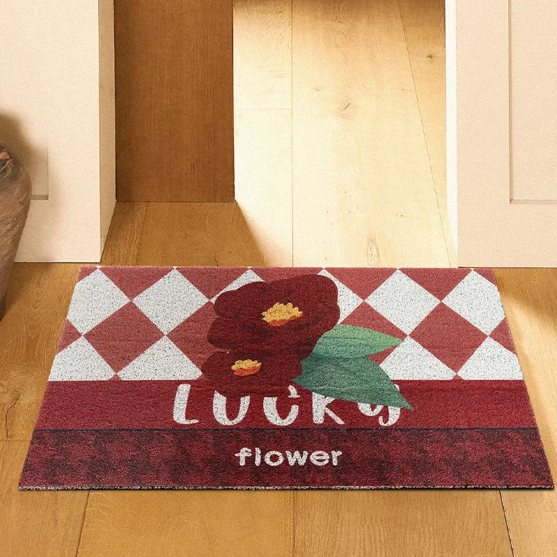 Hallway Creative Design Door Mat Carpet Anti-slip Mat PVC Silk Loop Can Be Cut Custom Home Mat Carpet Small Size Entrance Porch