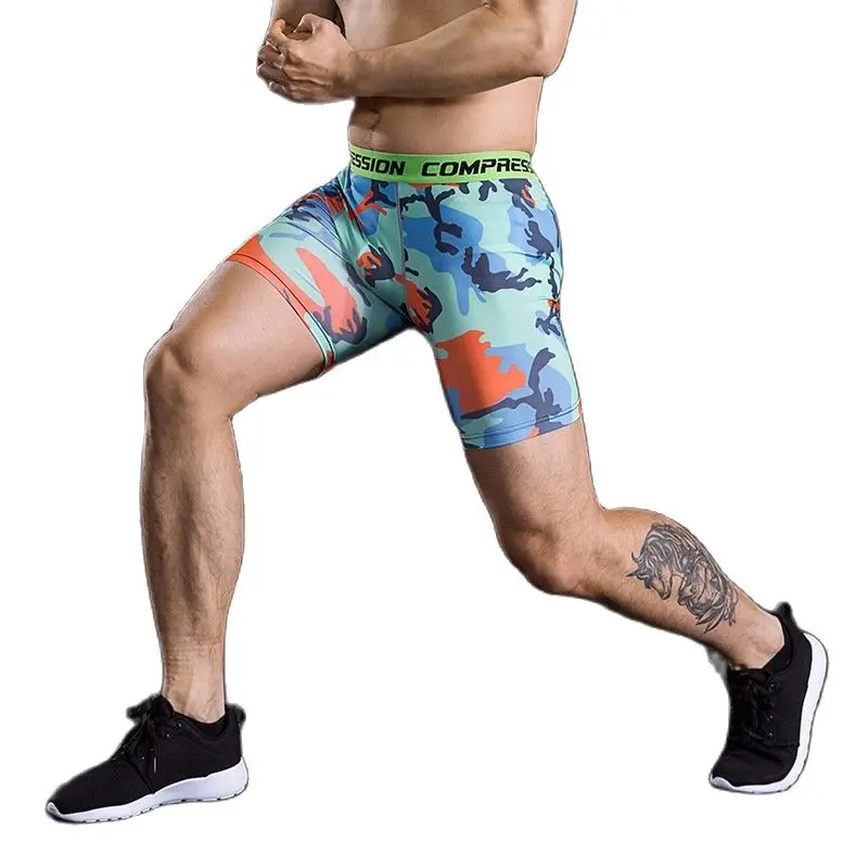 Men Compression Base Layer Sports Tight Shorts Gym Cycling Leggings Fitness Jogger Skinny Running Camouflage Pant Yoga Underwear