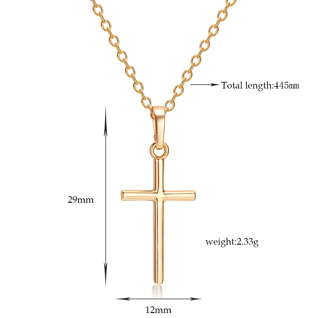 Love & Annie Womens Mens Cross Pendant Necklaces Fashion Jewelry White Gold Color Jesus Cross Chain Necklace Girls Gifts