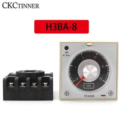 H3BA-8 DC24V AC220V 50/60Hz Time relay delay timer 0.5S-100h Pin Timer industrial household