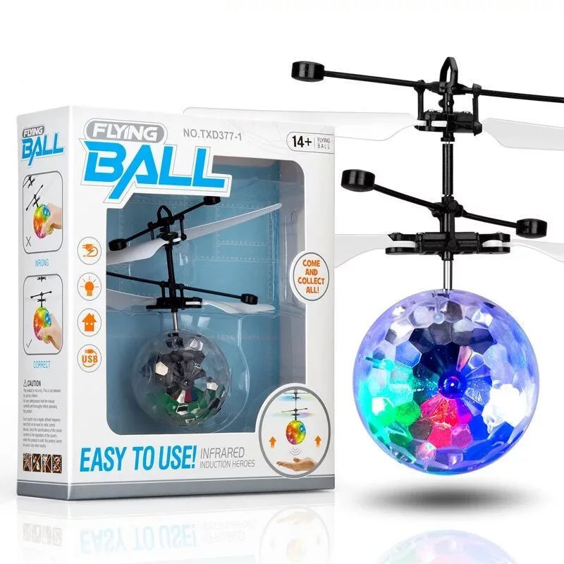 3 farben kinder Induktion Magische Elektrische Fliegende Ball Hubschrauber Mit LED-Licht Infrarot Sensor Spielzeug Für Baby Kinder Geschenk