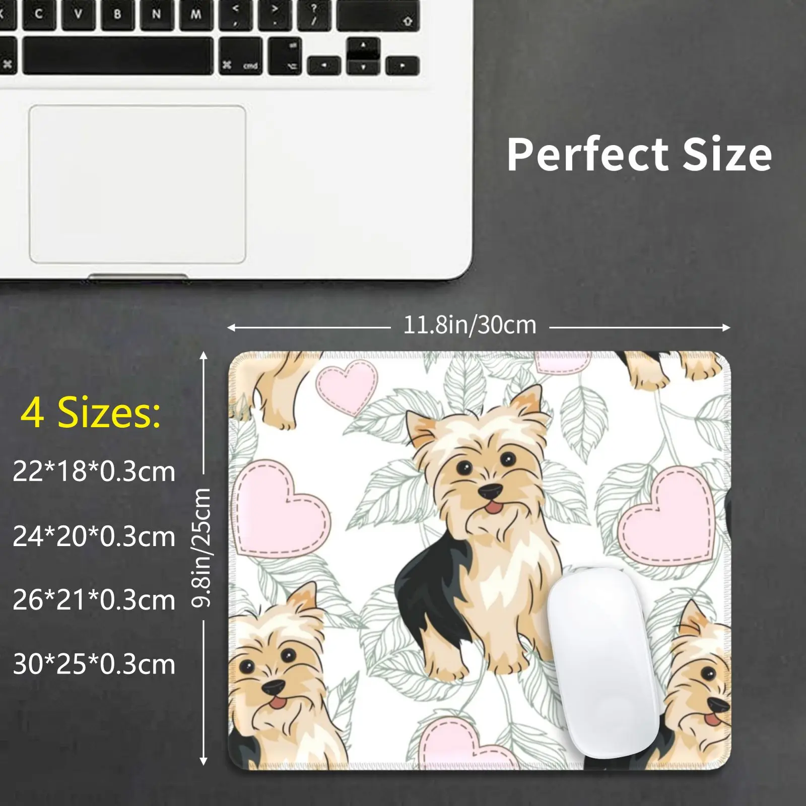 Yorkshire Terrier , Yorkie Love Mouse Pad 600 Yorkshire Terrier Yorkie Cute Adorable Pattern