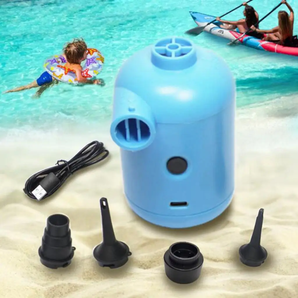 Inflatable Air Mattress Raft  Pool Air Pump , USB Recharageable, Blue