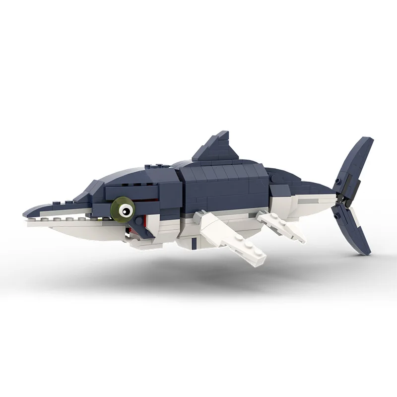 MOC-56298 Prehistoric Sea Creatures  Gear Shark Set Model Building Blocks Deep Sea Creatures City Classic Bricks Toys Gift