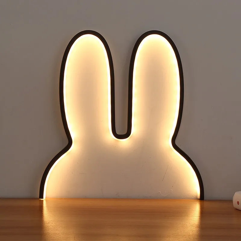 Rabbit Night Lights USB Powered Lamp Cute Animal LED Night Lamp Kid Home Holiday Gift Lamp Bedroom Nightlight Rabbit Table Lamp