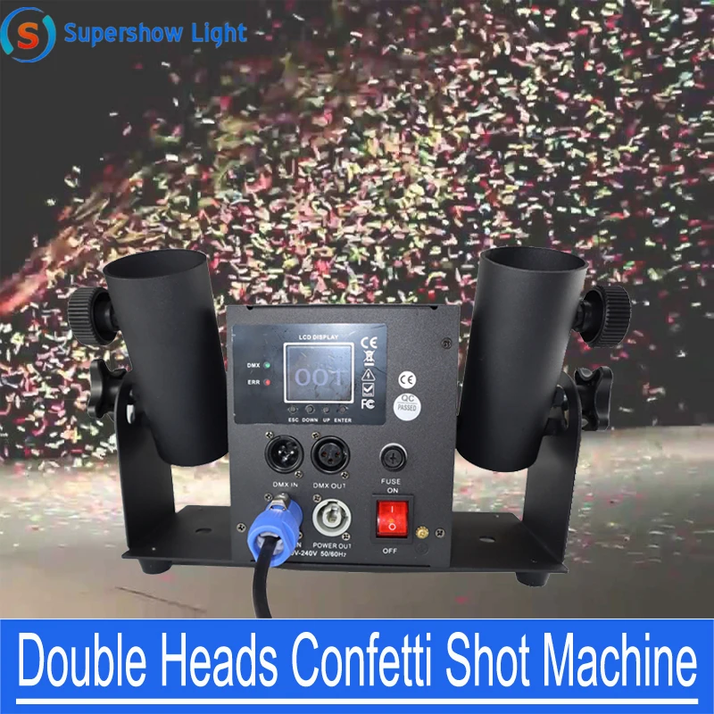 

Two Head Confetti Machine Shot Professional Machine Confetti Cannon Electric Paper Launcher Stage Effect Equipment for DJ Party