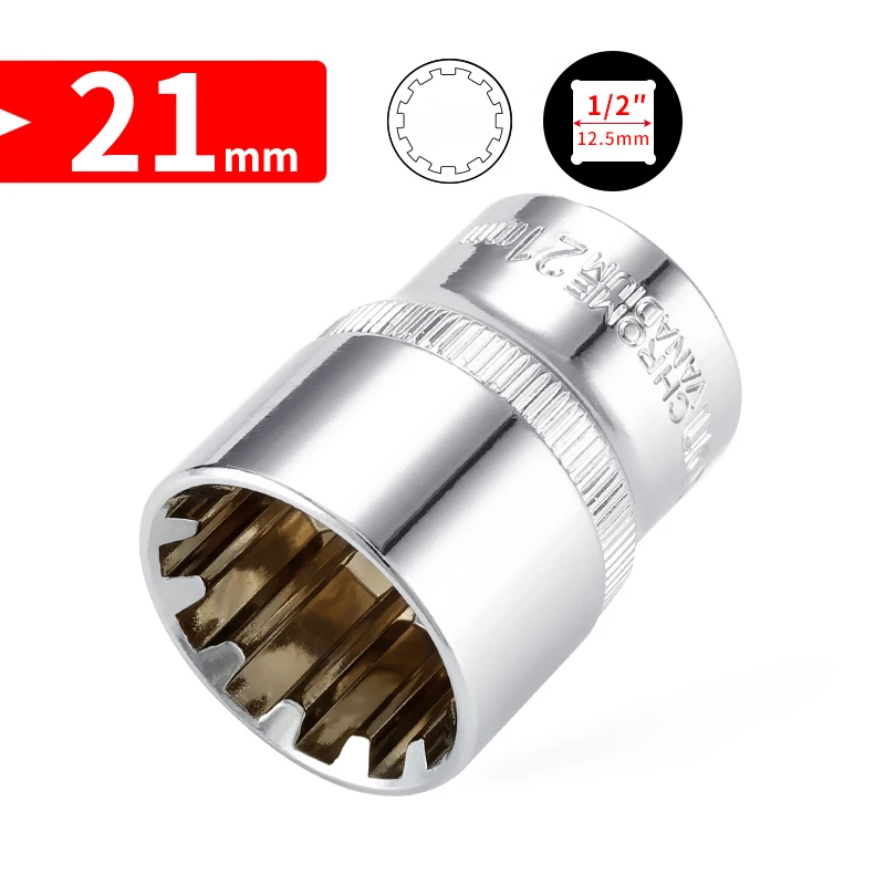 Square Drive Socket Bit Ratchet Wrench, Ferramenta De Poder, Torx Star Bit, Auto Reparação Ferramentas Manuais, 12.5mm, 1/2"