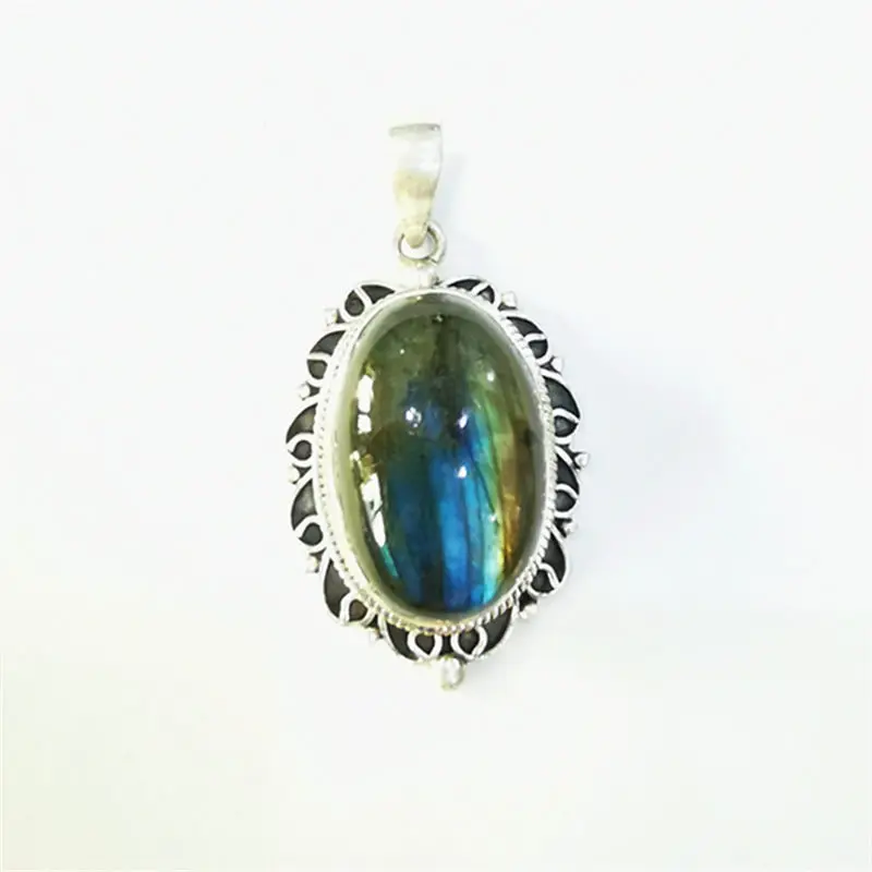 Nepal Hand 925 Silver Jewelry Inlaid Natural Labradorite Vintage Charms for Lady Multi Designs T9039