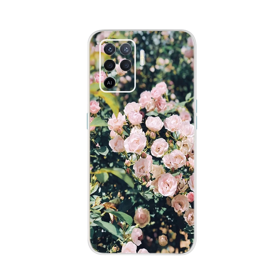 For Oppo A54 A74 A94 Case Soft Silicone Colorful Flower Painted Cover For Oppo A 74 54 94 OppoA94 5G Phone Cases Oppo A74 Bumper